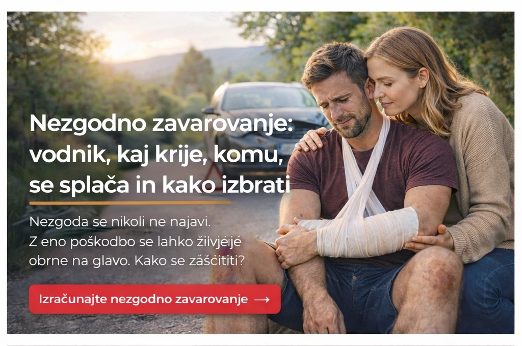 Nezgodno zavarovanje po prometni nesreči in poškodbi kolesarja