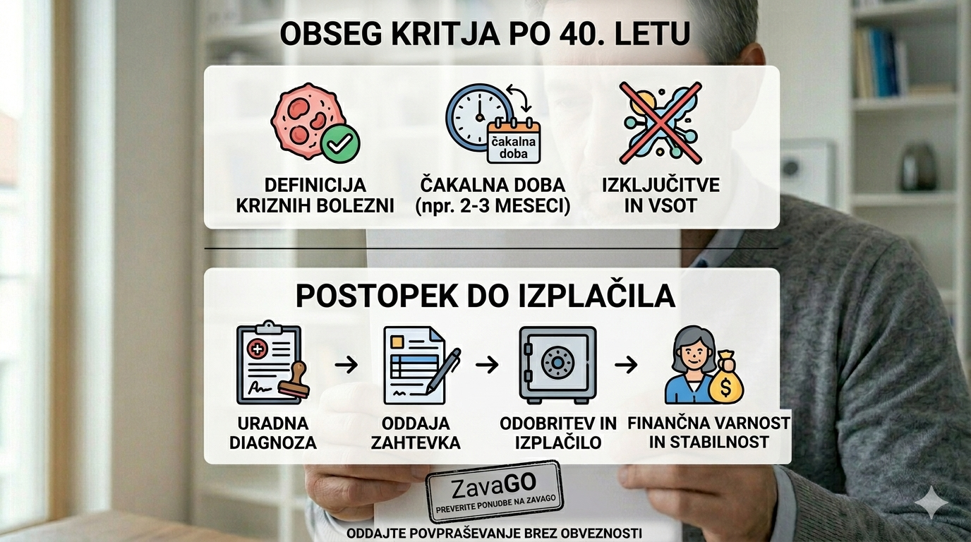 Zavarovanje bolezni po 40 letu in postopek do izplacila po diagnozi